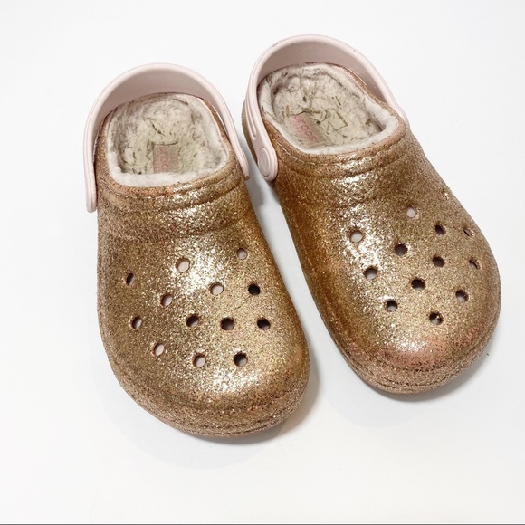 Classic Rose Gold Glitter Lined Clog 